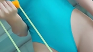 ソフトコアアジアレオタード運動いじめる