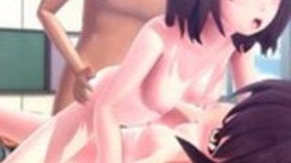 学校の三人組で3Dアニメアニメの女の子